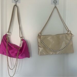 Amazon Pink and Cream Shoulder Bags with Chain Details​
